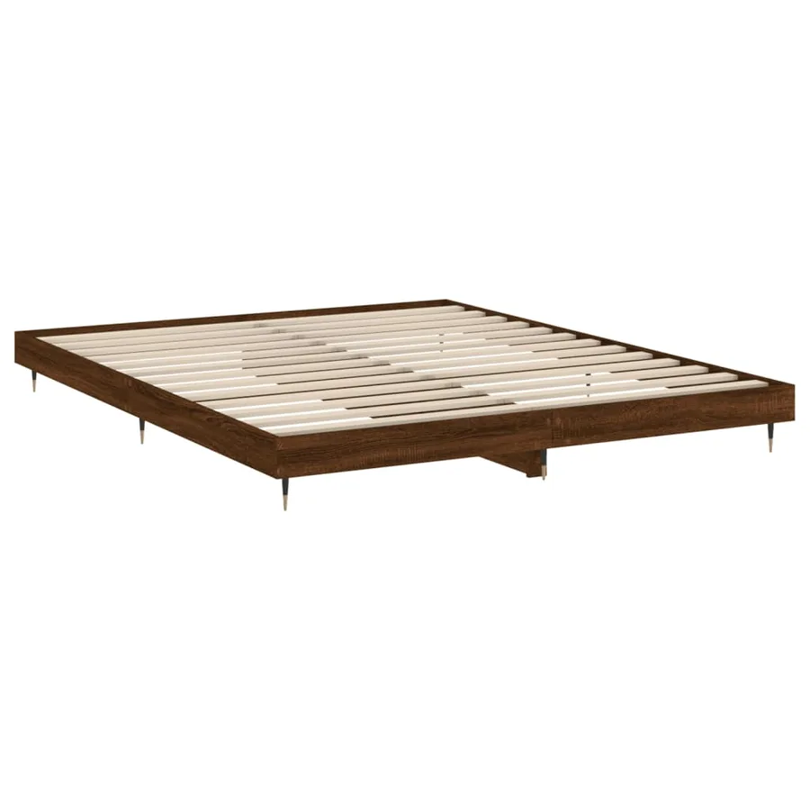 Cadre de lit sans matelas chêne marron 120x200 cm - 5