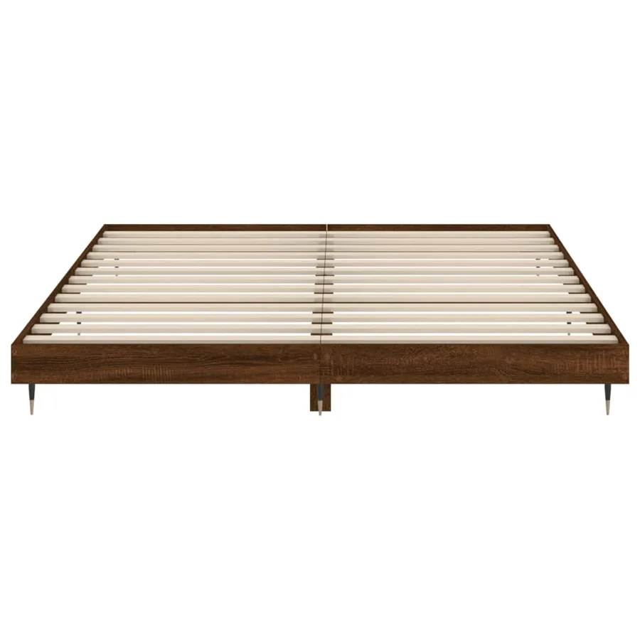 Cadre de lit sans matelas chêne marron 120x200 cm - 6