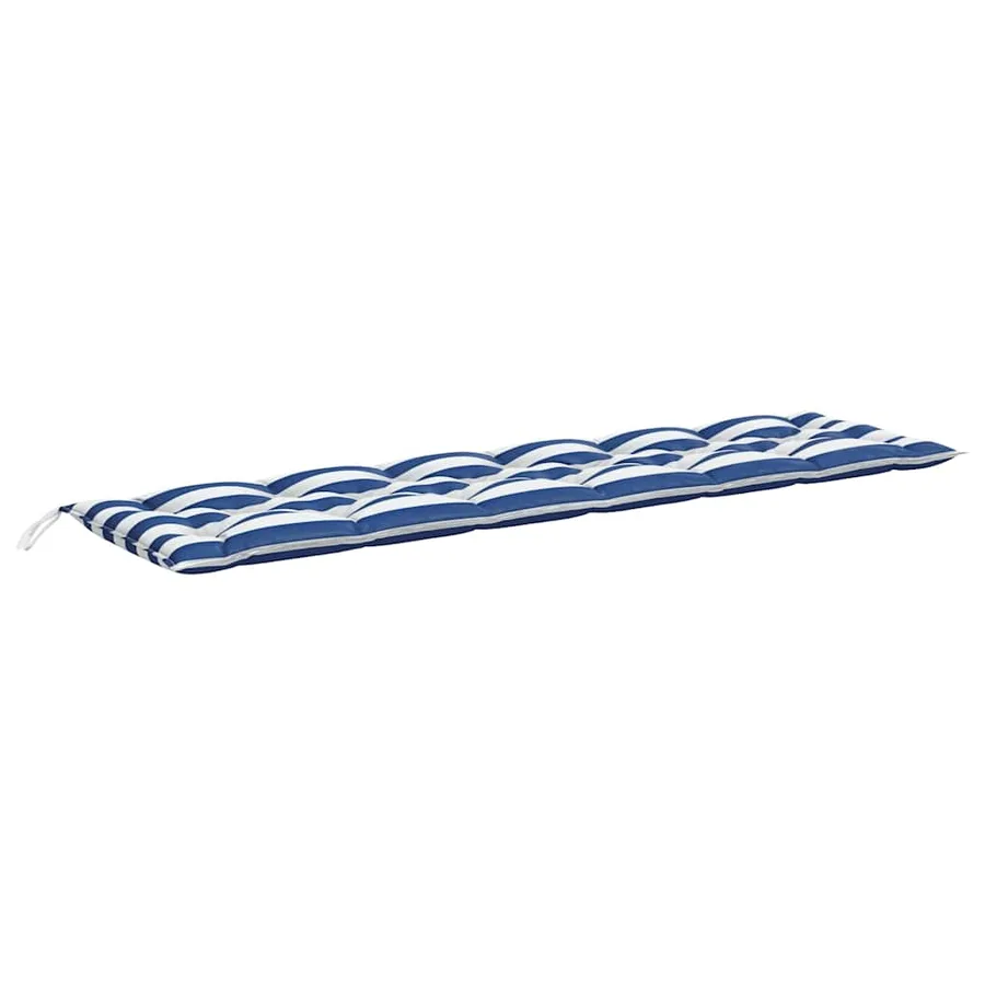 Coussins de banc de jardin lot de 2 rayures bleues et blanches - 4
