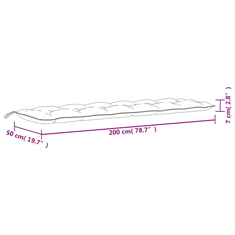Coussins de banc de jardin lot de 2 rayures bleues et blanches - 8
