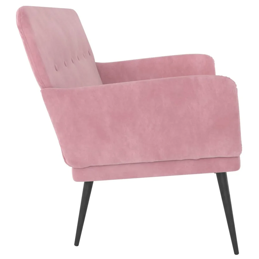Banc Rose 108x79x79 cm Velours - 4