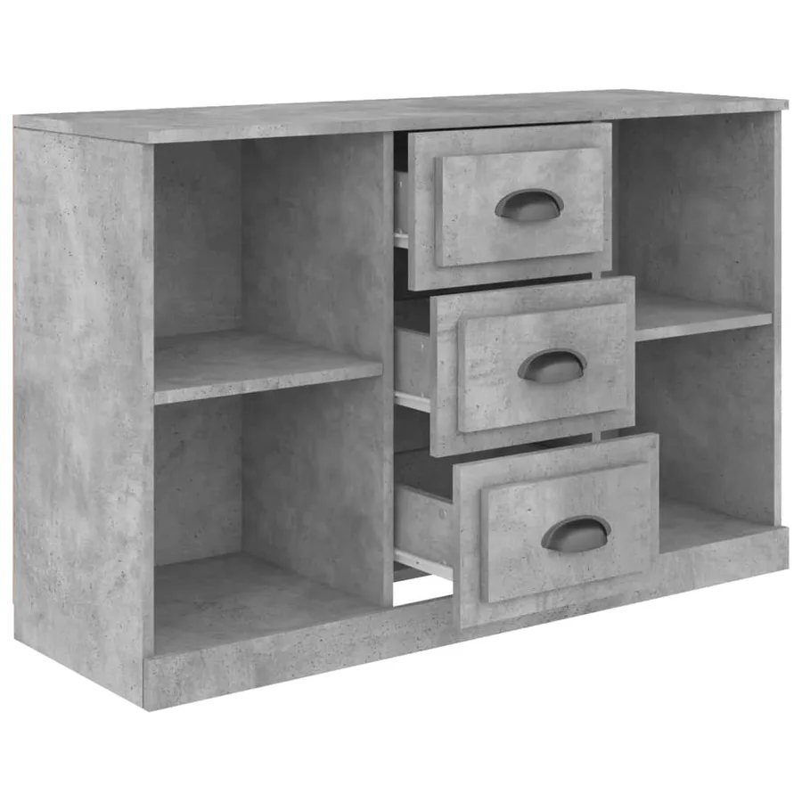 Buffet gris béton 104,5x35,5x67,5 cm bois d'ingénierie - 3