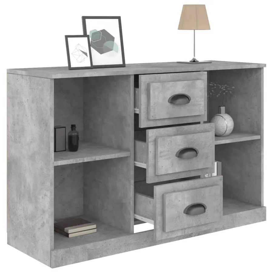 Buffet gris béton 104,5x35,5x67,5 cm bois d'ingénierie - 7