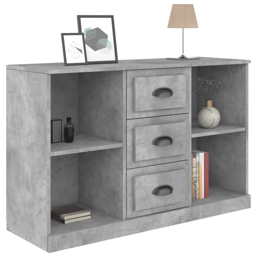 Buffet gris béton 104,5x35,5x67,5 cm bois d'ingénierie - 8