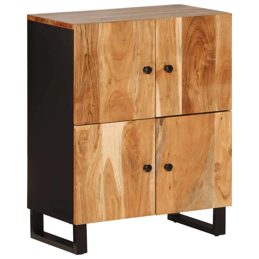 Buffet avec 4 portes 60x33x75 cm bois massif d'acacia - 2