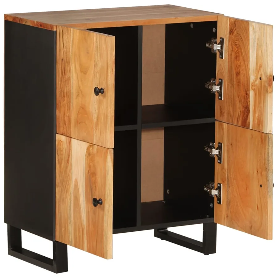 Buffet avec 4 portes 60x33x75 cm bois massif d'acacia - 4