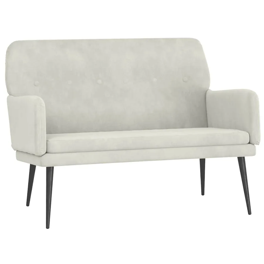 Banc Crème 108x79x79 cm Velours - 2