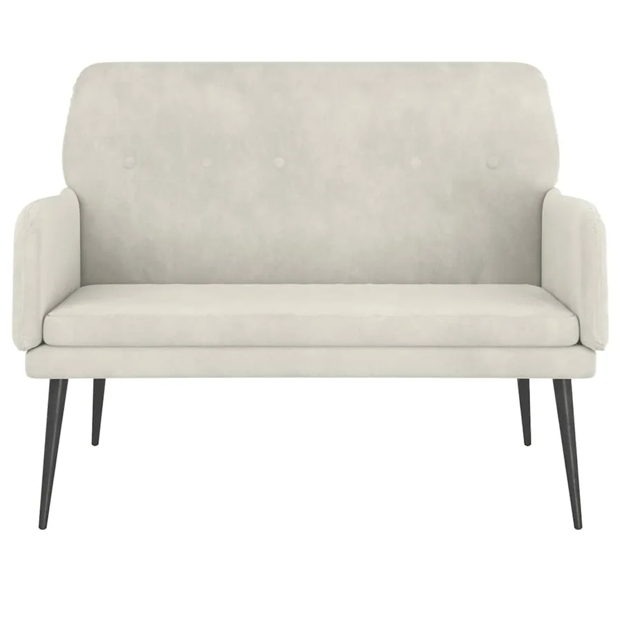 Banc Crème 108x79x79 cm Velours - 3