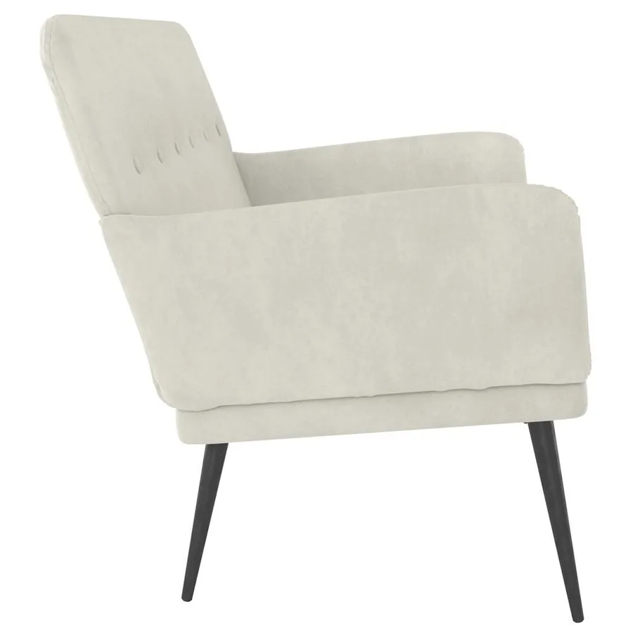 Banc Crème 108x79x79 cm Velours - 4