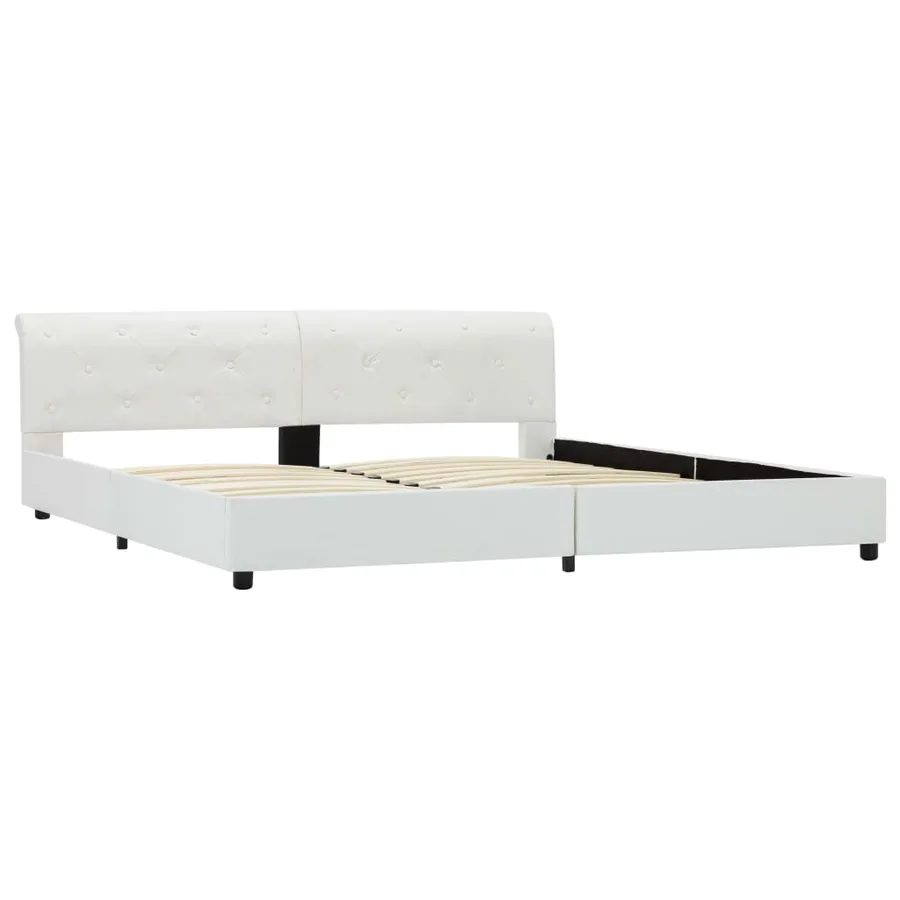 Cadre de lit Blanc Similicuir 180 x 200 cm - 4