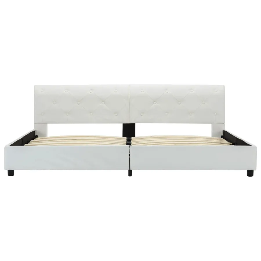 Cadre de lit Blanc Similicuir 180 x 200 cm - 5
