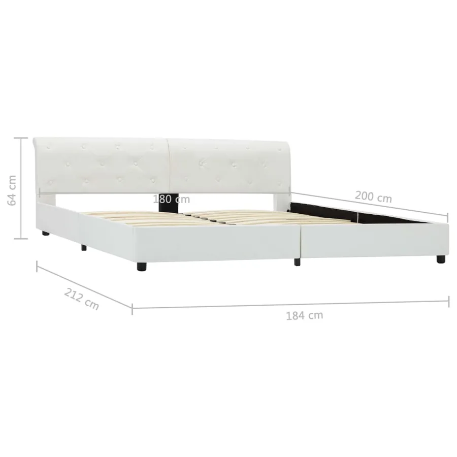 Cadre de lit Blanc Similicuir 180 x 200 cm - 9