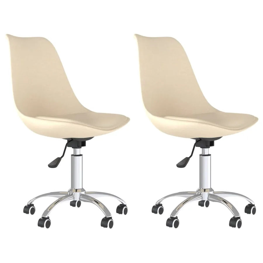 Chaises pivotantes à manger lot de 2 Crème Tissu - 2