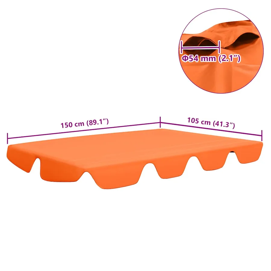 Toit de rechange de balançoire orange 150/130x105/70 cm - 7