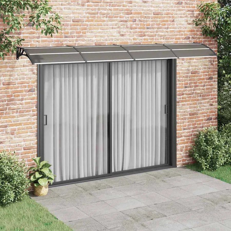 Auvent de porte Noir 400x75 cm Polycarbonate