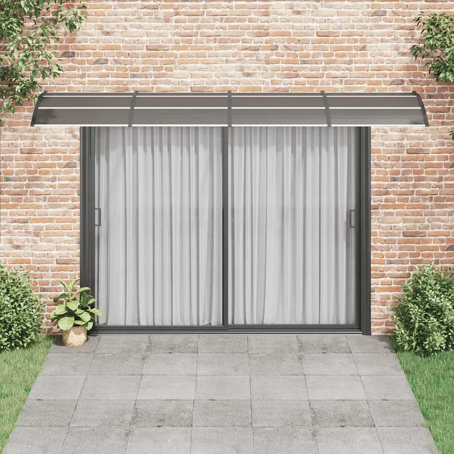 Auvent de porte Noir 400x75 cm Polycarbonate - 3