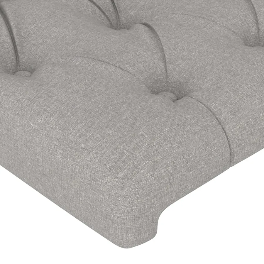 Cadre de lit sans matelas gris clair 90x190 cm tissu - 10