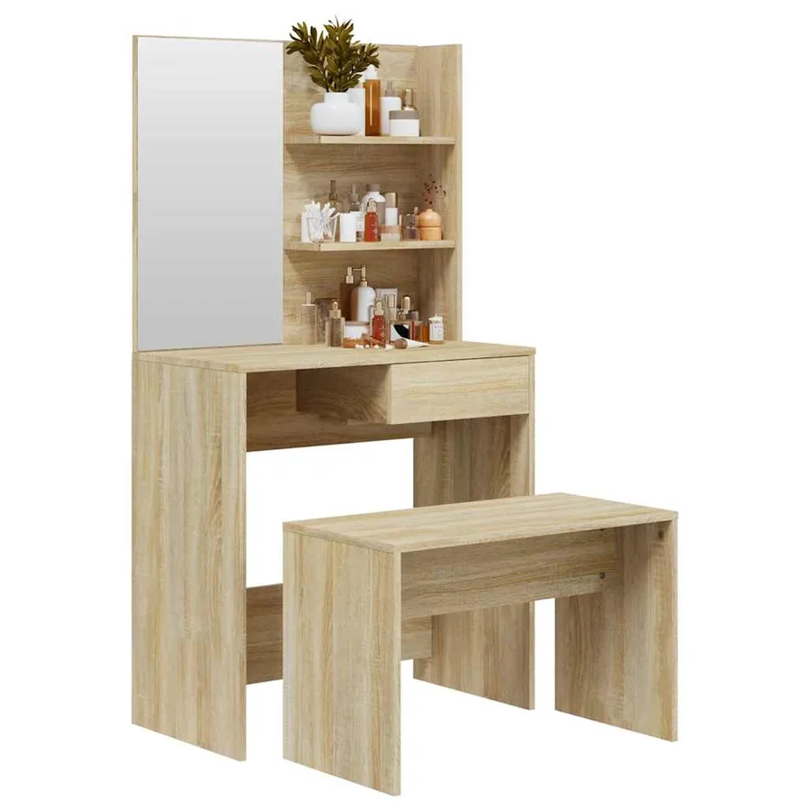 Ensemble de coiffeuse Chêne Sonoma 74,5x40x141 cm - 3