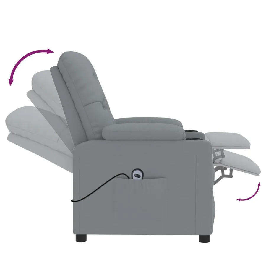 Fauteuil inclinable électrique Gris clair Tissu - 7