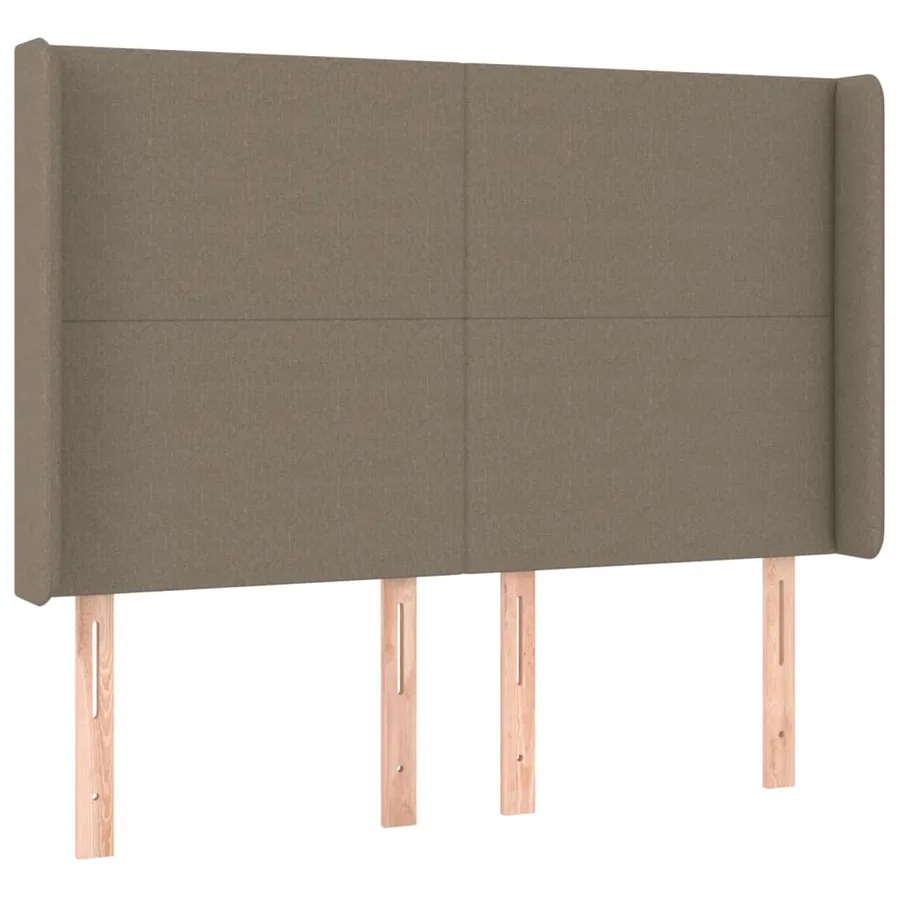 Sommier à lattes de lit matelas et LED Taupe 140x200 cm Tissu - 7