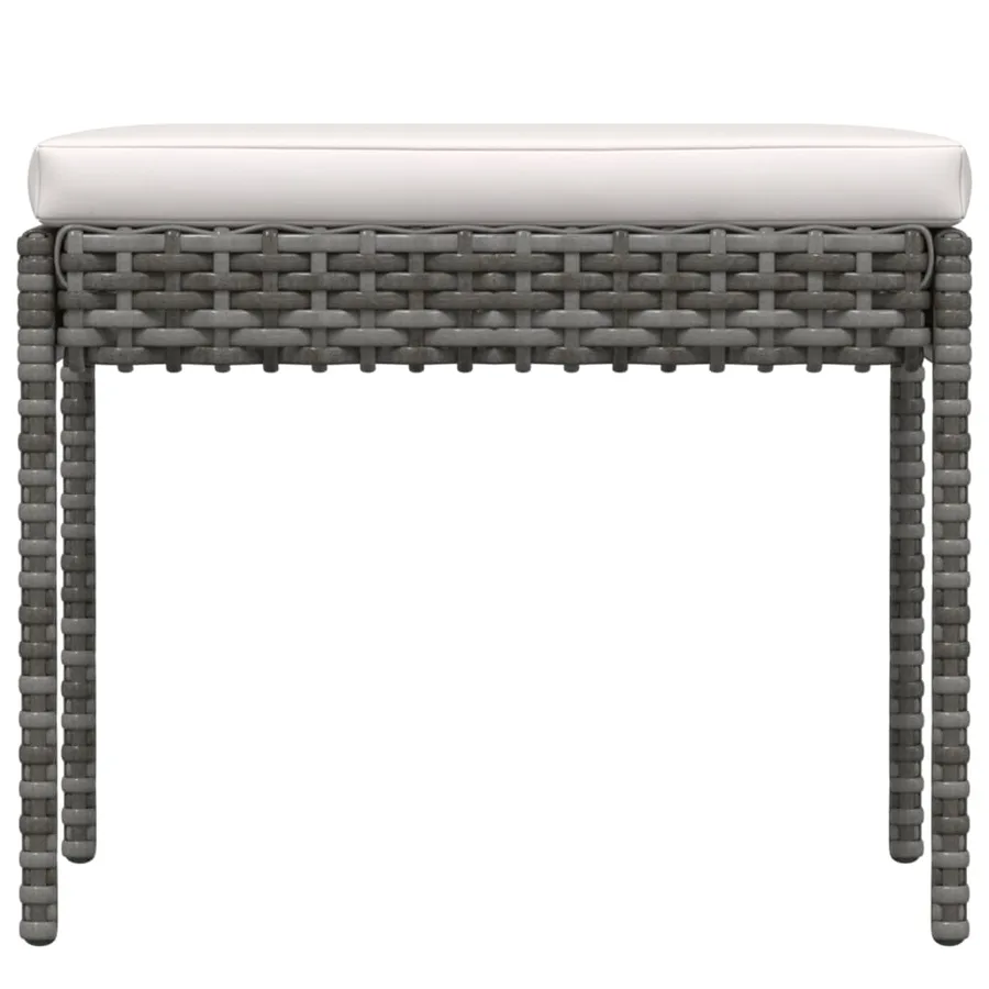 Salon de jardin 6 pcs avec coussins résine tressée gris - 10