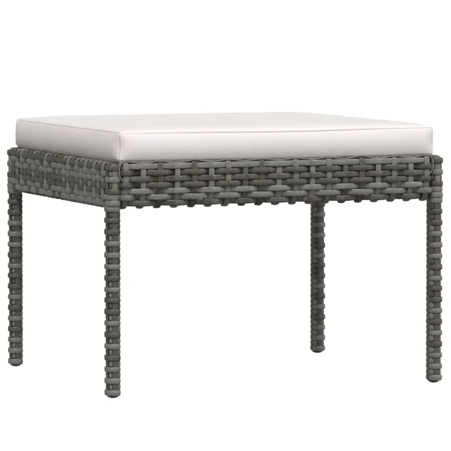 Salon de jardin 6 pcs avec coussins résine tressée gris - 7