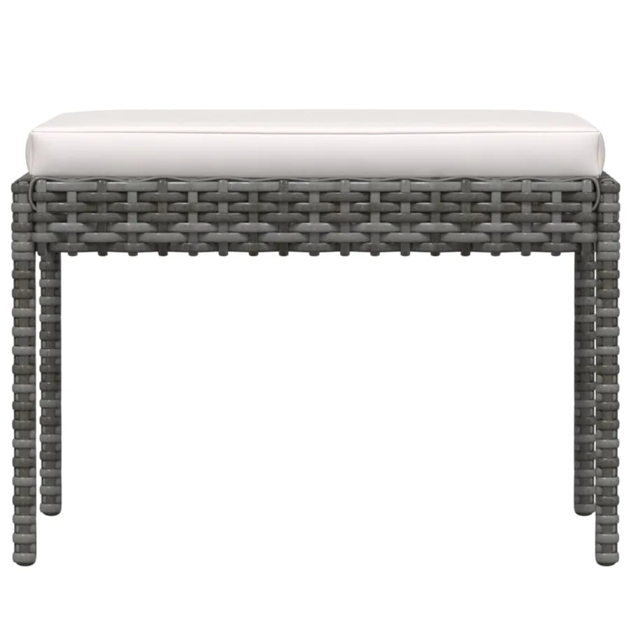 Salon de jardin 6 pcs avec coussins résine tressée gris - 8