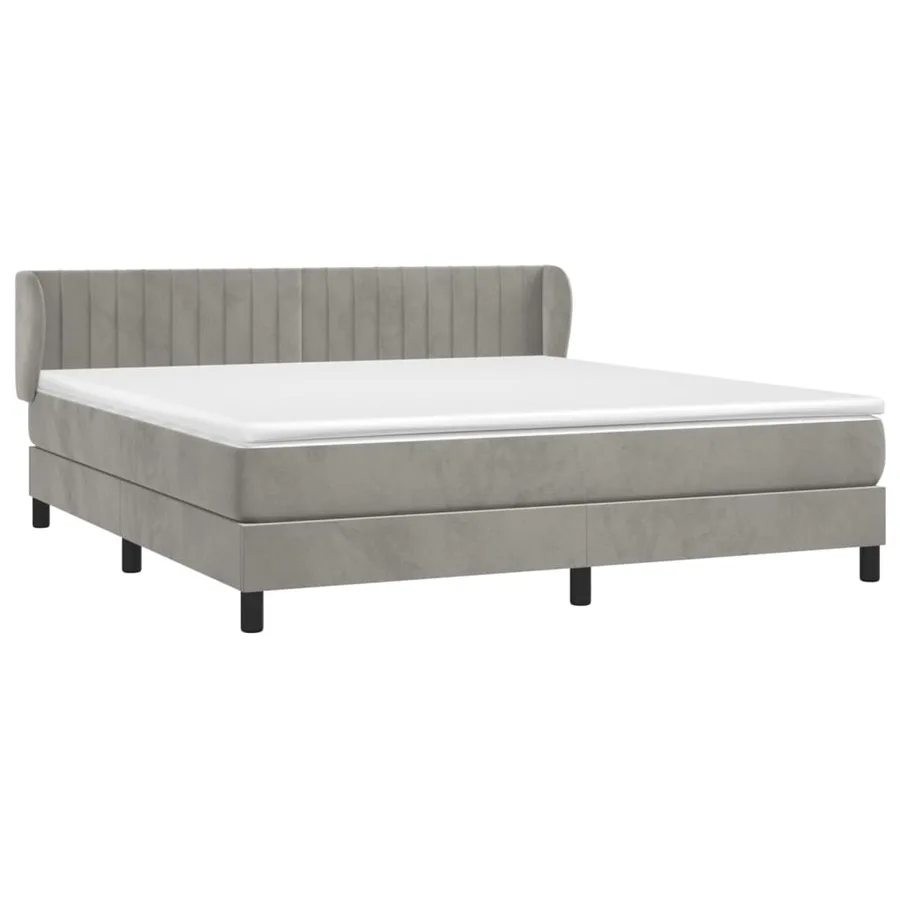 Sommier à lattes de lit et matelas Gris clair 160x200cm Velours - 3