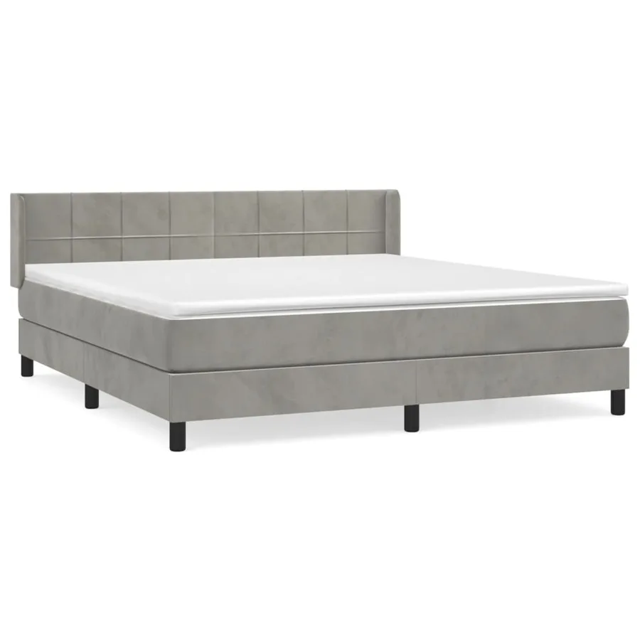 Sommier à lattes de lit et matelas Gris clair 160x200cm Velours - 3