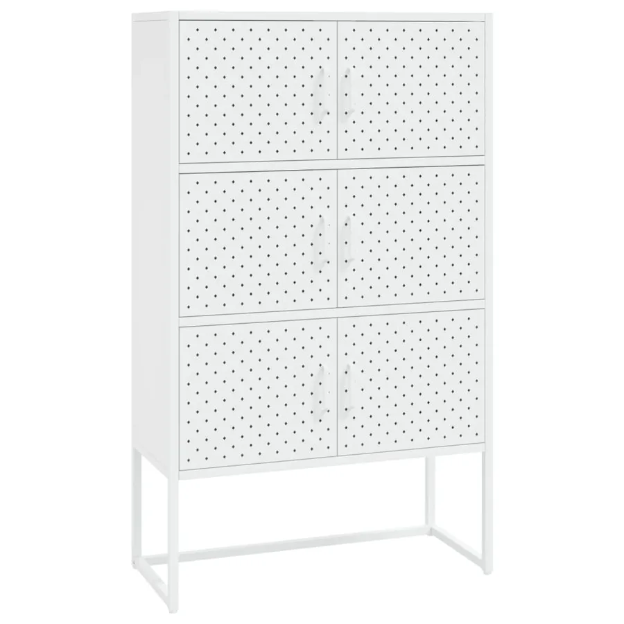 Buffet haut Blanc 80x35x135 cm Acier - 2