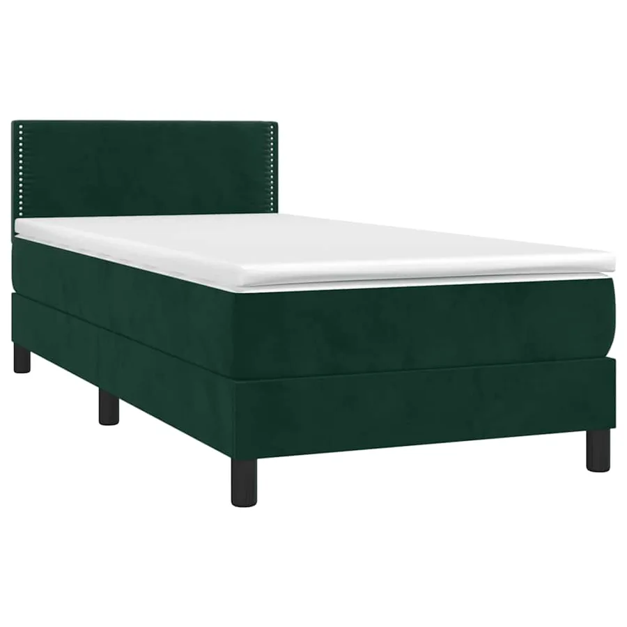 Sommier à lattes de lit et matelas Vert foncé 80x200 cm Velours - 3