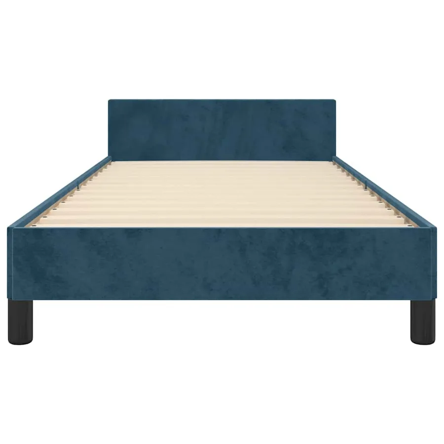 Cadre de lit sans matelas bleu foncé 90x200 cm velours - 6