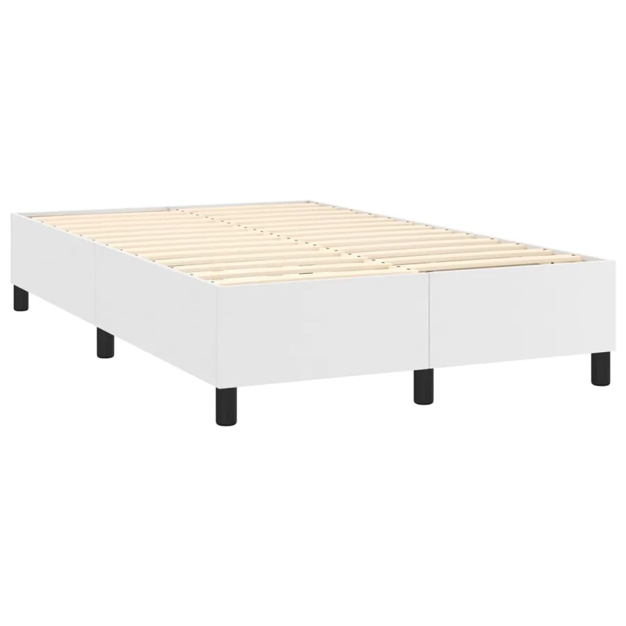 Sommier à lattes de lit avec matelas Blanc 120x200cm Similicuir - 4