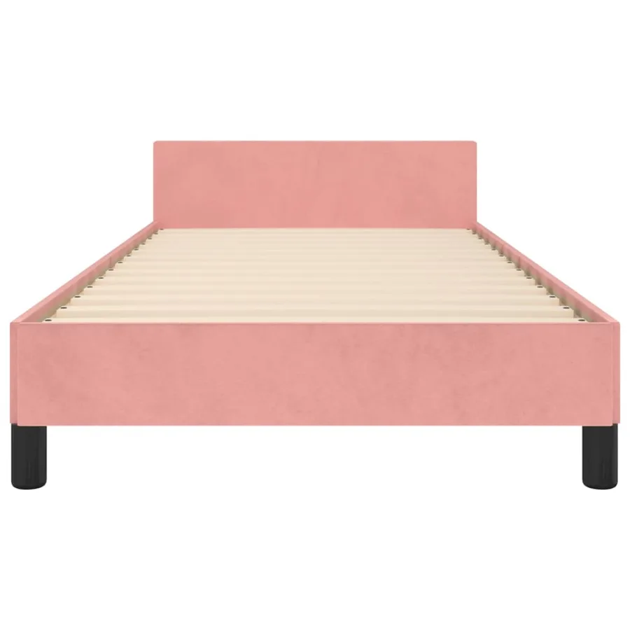 Cadre de lit sans matelas rose 100x200 cm velours - 6