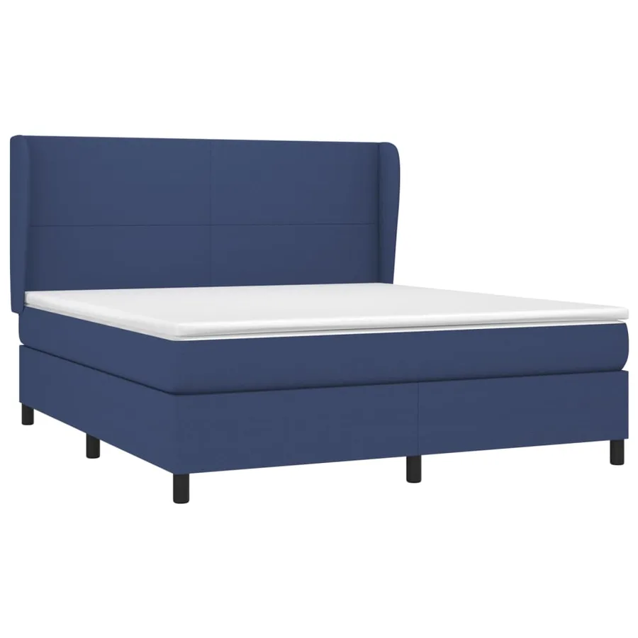 Sommier à lattes de lit avec matelas Bleu 160x200 cm Tissu - 3