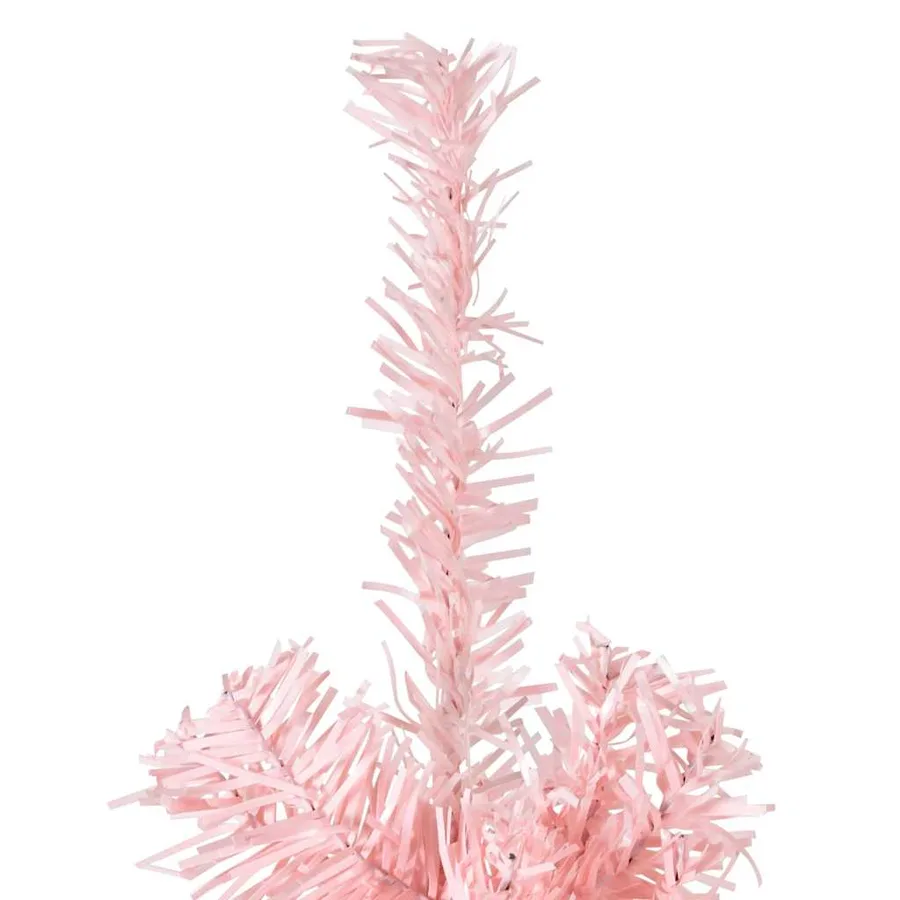 Demi sapin de Noël artificiel mince avec support Rose 210 cm - 4