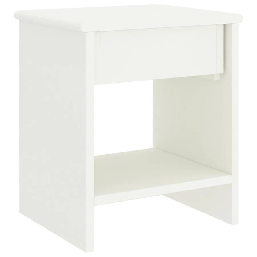 Table de chevet Blanc 35x30x40 cm Bois de pin massif - 4
