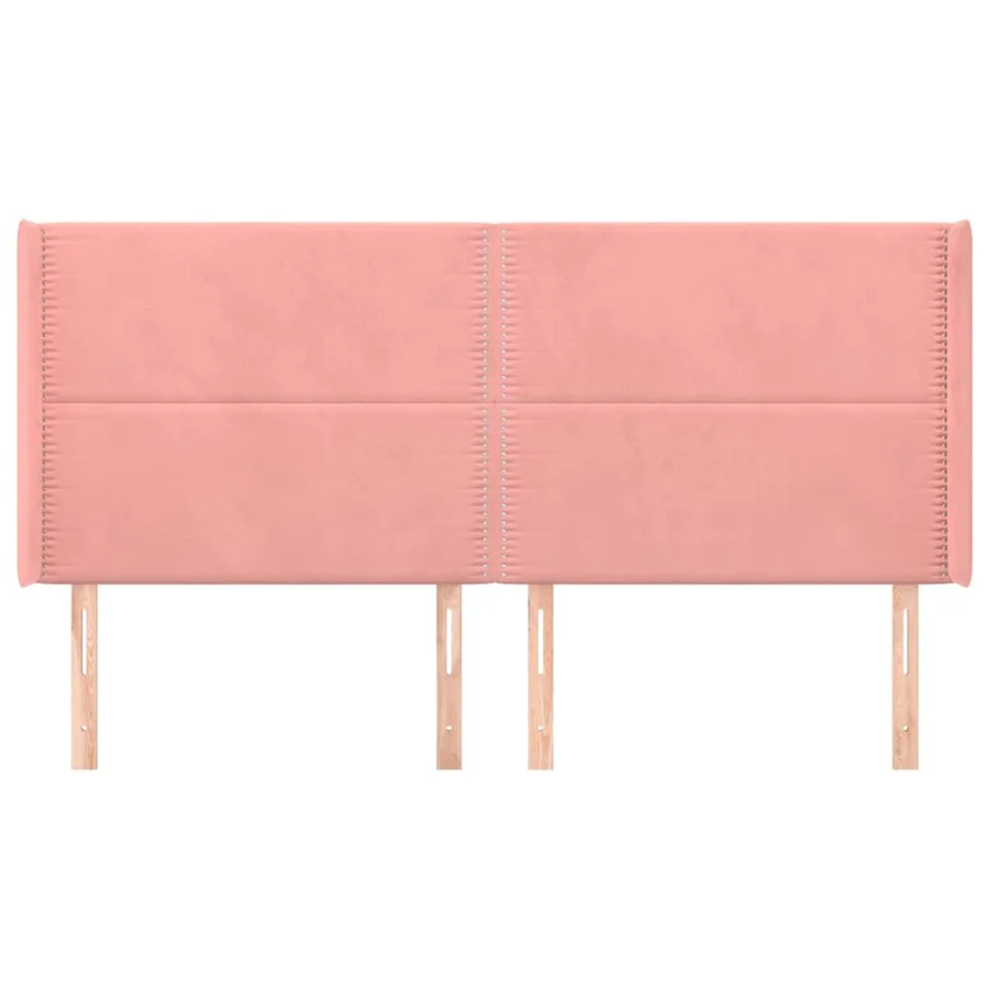 Tête de lit avec oreilles Rose 203x16x118/128 cm Velours - 3