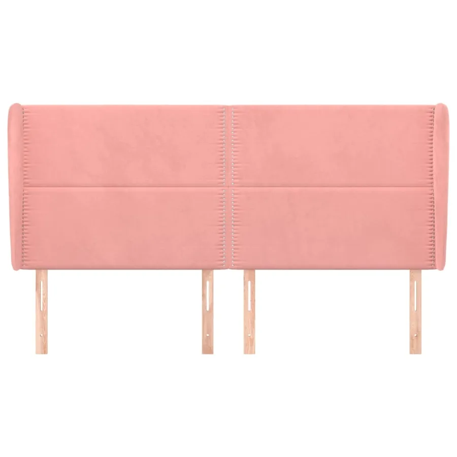 Tête de lit avec oreilles Rose 203x23x118/128 cm Velours - 3