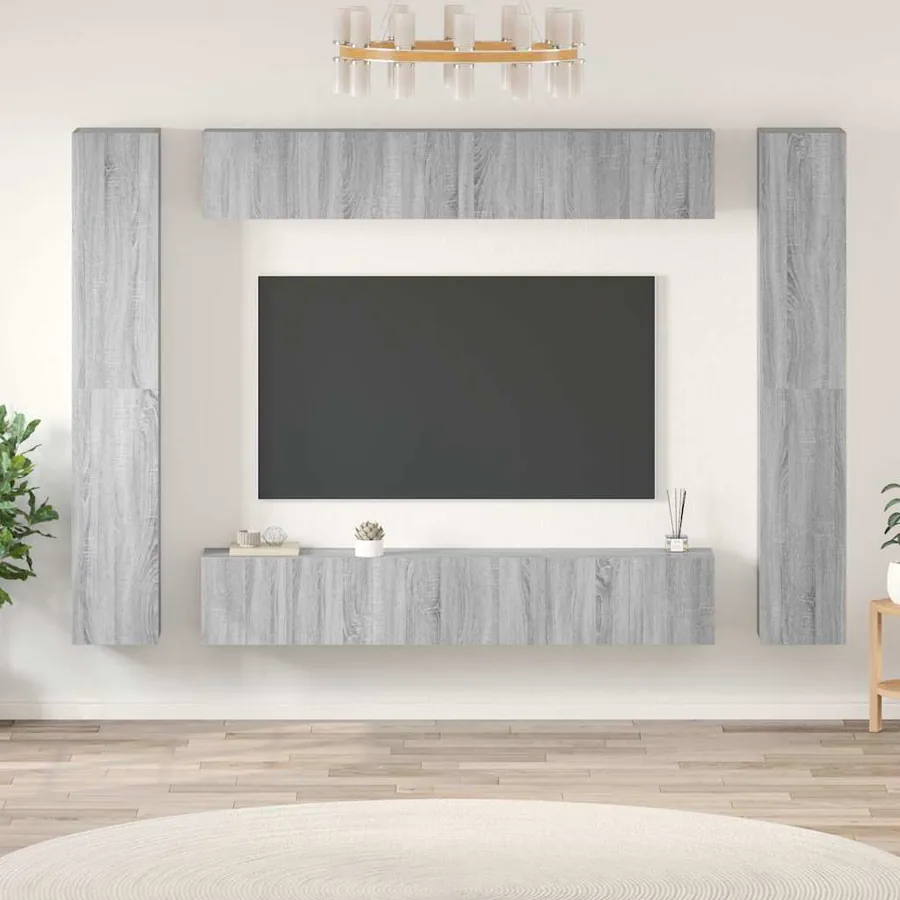 Ensemble de meubles TV 10 pcs Sonoma gris Bois d'ingénierie