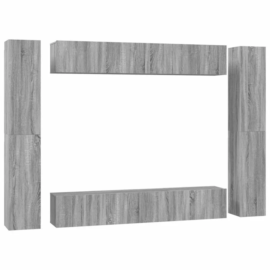 Ensemble de meubles TV 10 pcs Sonoma gris Bois d'ingénierie - 2