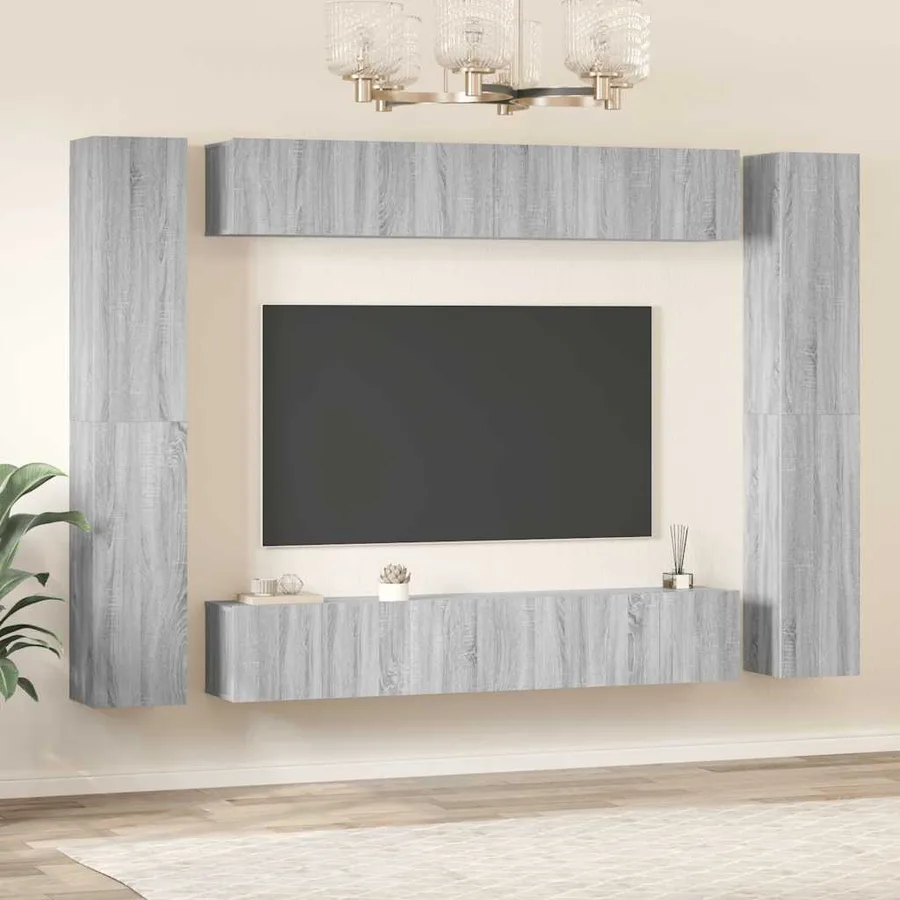 Ensemble de meubles TV 10 pcs Sonoma gris Bois d'ingénierie - 3