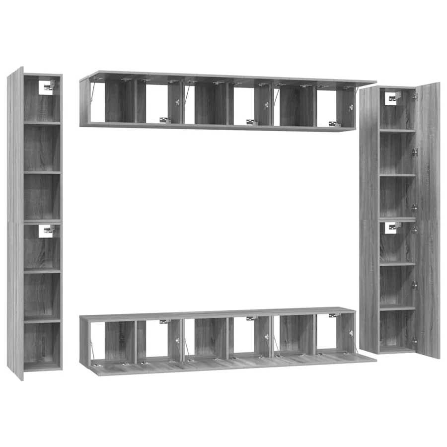Ensemble de meubles TV 10 pcs Sonoma gris Bois d'ingénierie - 5