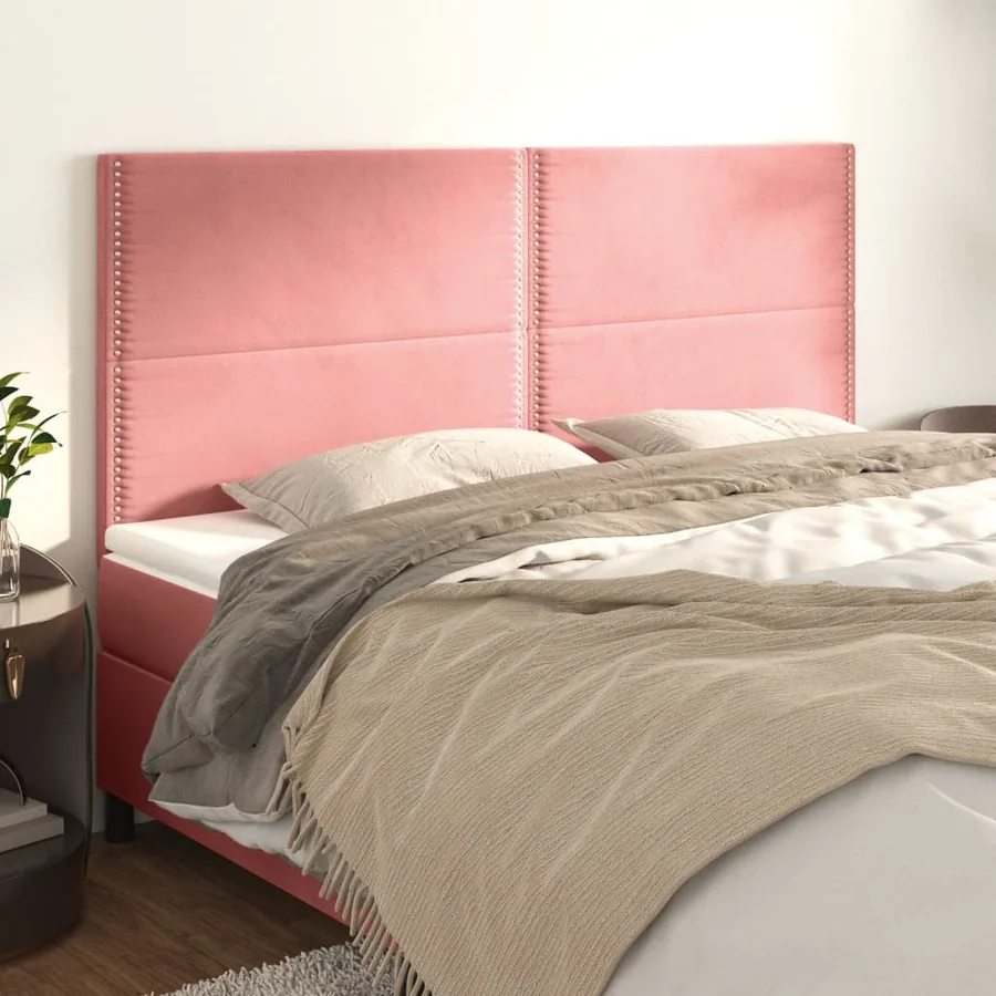 Tête de lit Rose 200x5x118/128 cm Velours