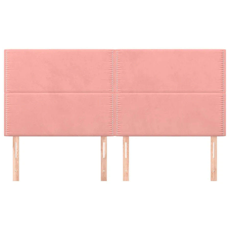 Tête de lit Rose 200x5x118/128 cm Velours - 3