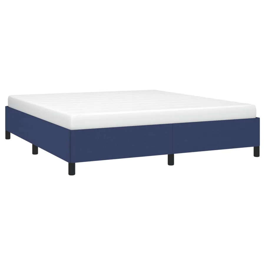 Cadre de lit sans matelas bleu 160x200 cm tissu - 3