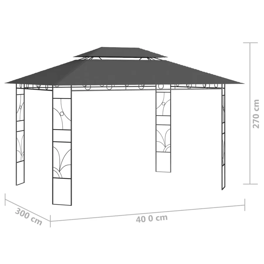 Belvédère 4x3x2,7 m Anthracite 160 g/m² - 6