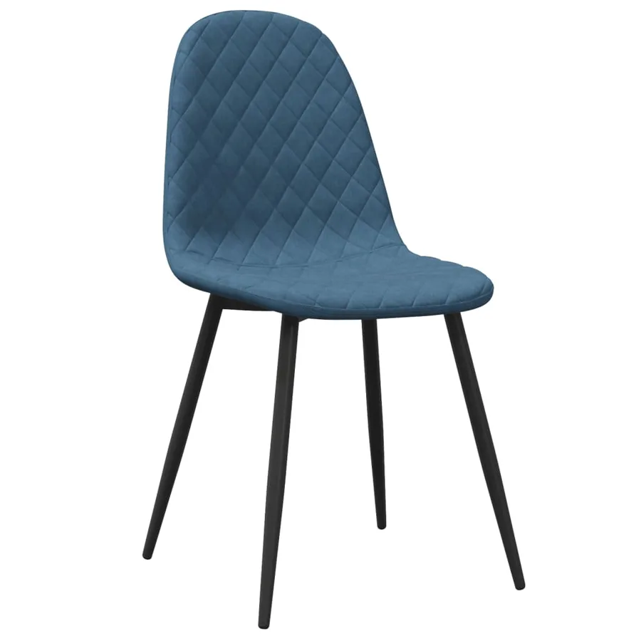 Chaises à manger lot de 2 Bleu Velours - 3