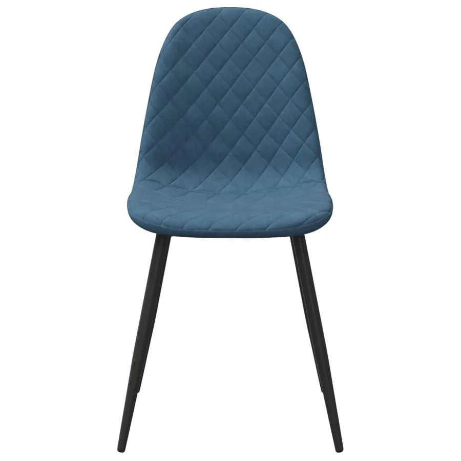 Chaises à manger lot de 2 Bleu Velours - 4