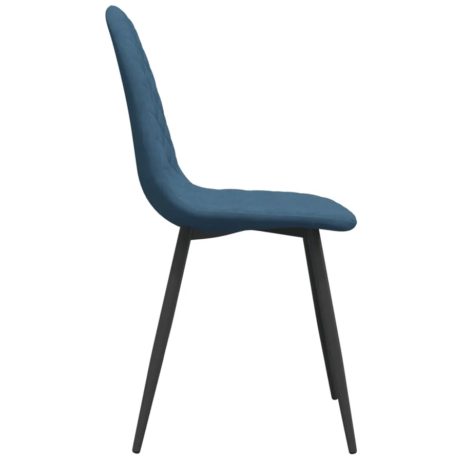 Chaises à manger lot de 2 Bleu Velours - 5